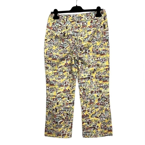 harold’s Printed Yellow Cropped / Ankle Pants - Picture 2 of 6